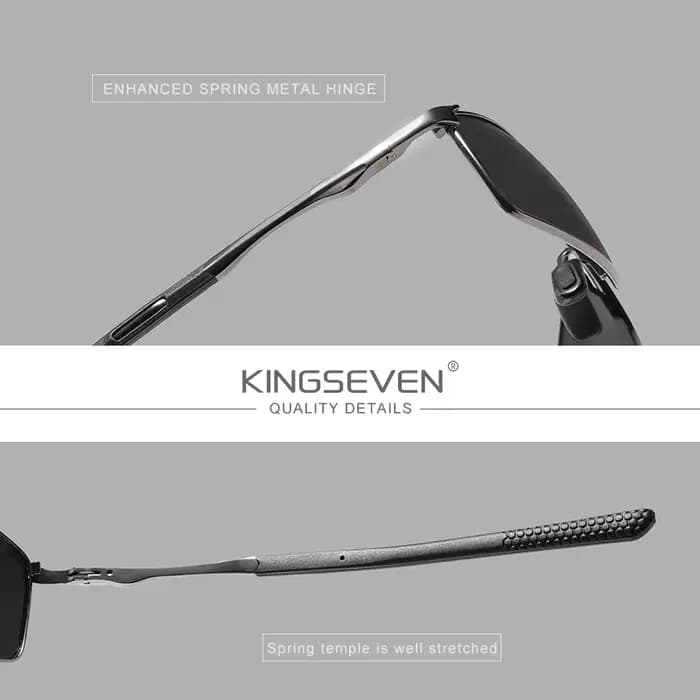 KINGSEVEN mode alliage cadre lunettes de soleil hommes UV400 polarisé rectangulaire lunettes de cycl