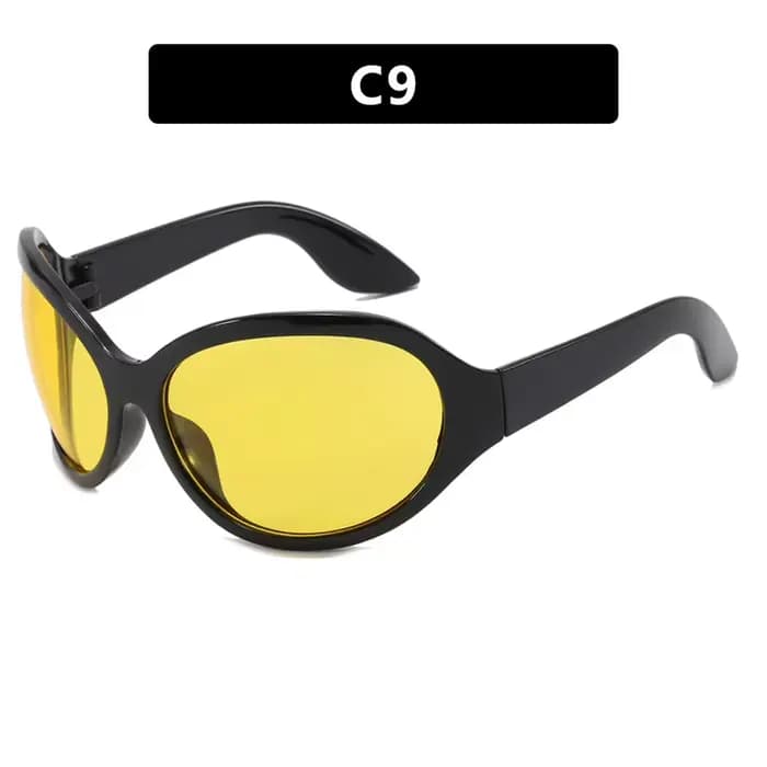 Lunettes de soleil Y2K jaunes uniques pour femmes, nouvelle mode, bouclier surdimensionné, pour homm