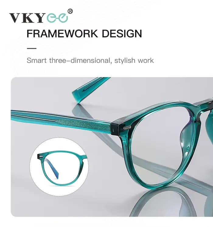VKYEE rond petit cadre Simple Design de mode femmes Anti-lumière bleue lunettes personnalisables Pre