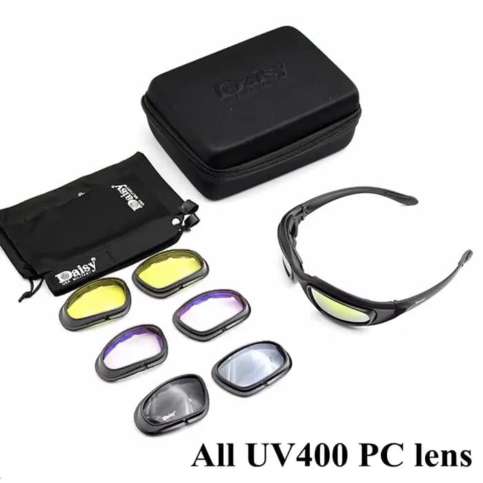 Lunettes de soleil unisexes Desert 4 lentilles, protection UV, sports de plein air, chasse, randonné