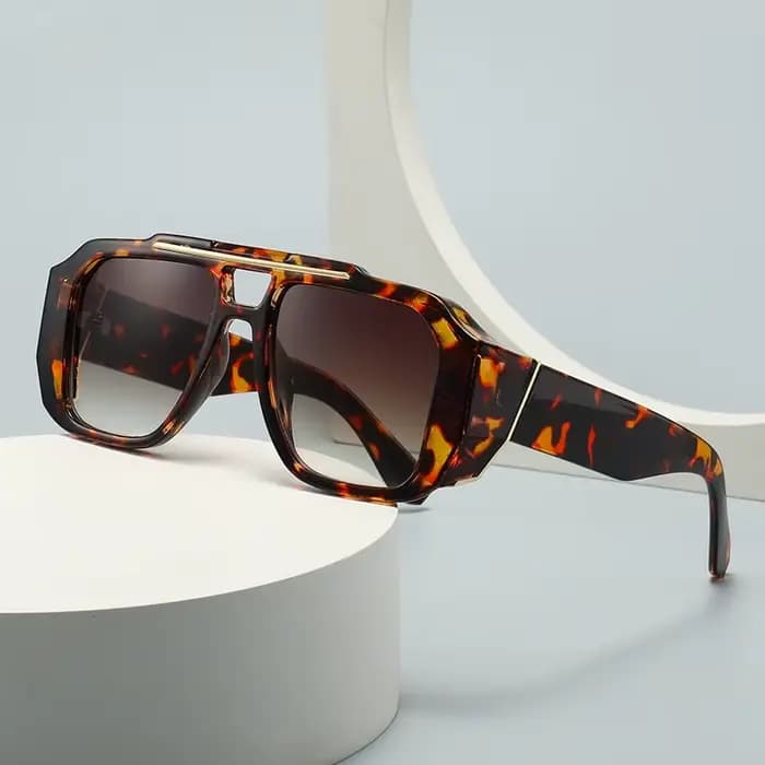 Lunettes de soleil carrées surdimensionnées vintage 2026 pour hommes et femmes, de marque de luxe, à