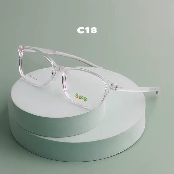 SECG TR90-Lunettes transparentes pour enfants, monture en silicone ultra légère, contrevenants myopi