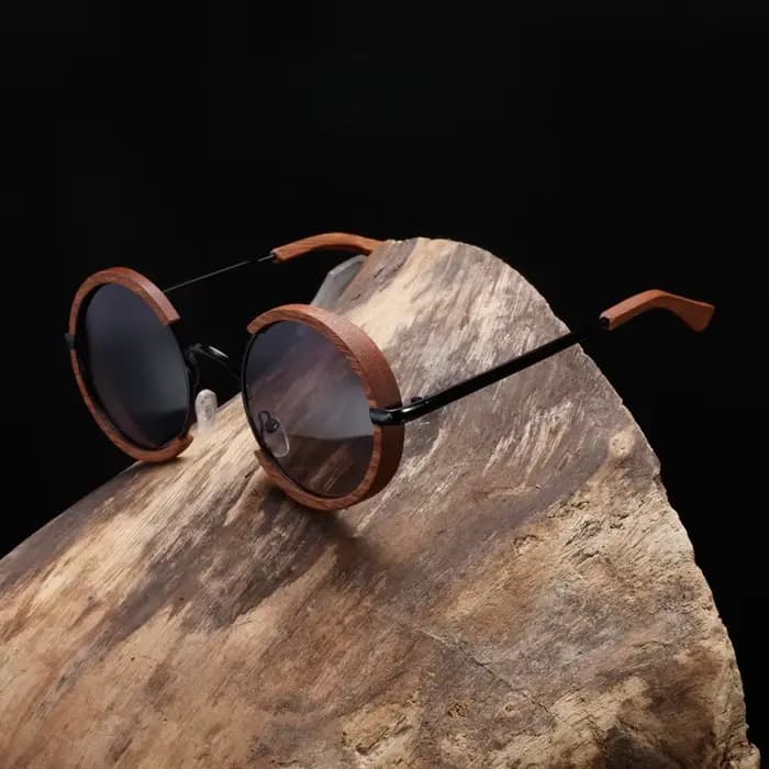Lunettes de soleil polarisées en bois faites à la main pour hommes et femmes, verres gris dégradé UV