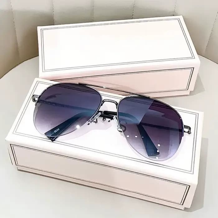 1pc aviateur mode grand visage conduite équitation élégant à la mode personnalité lunettes de soleil