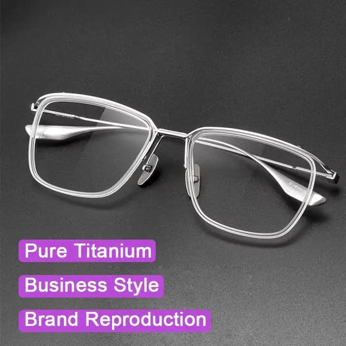 DTX106 – lunettes ultralégères en titane pur pour hommes d'affaires, monture carrée, faites à la mai