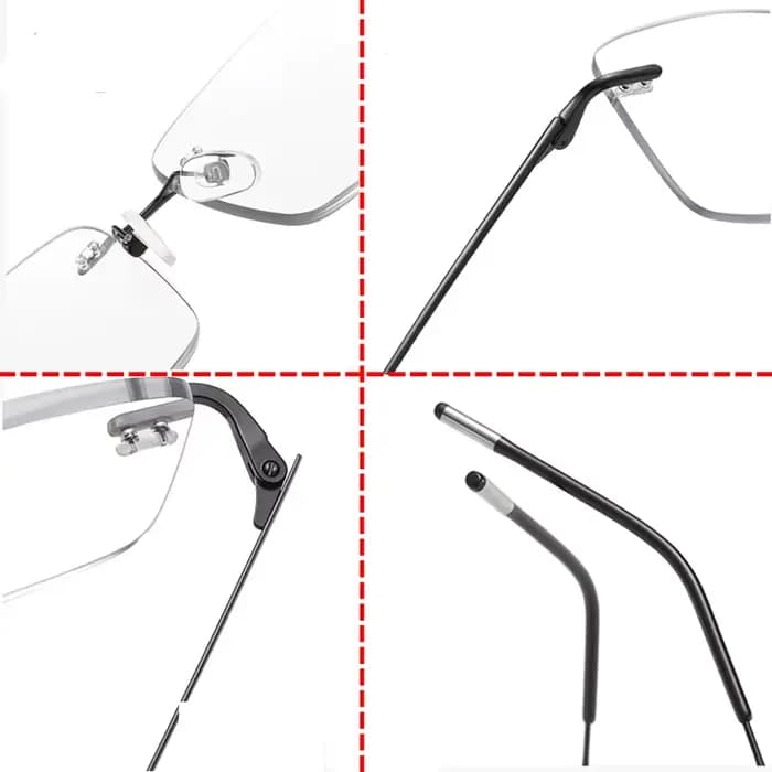 Lunettes de lecture multifocales progressives en titane, sans bords, zoom intelligent pour hommes et