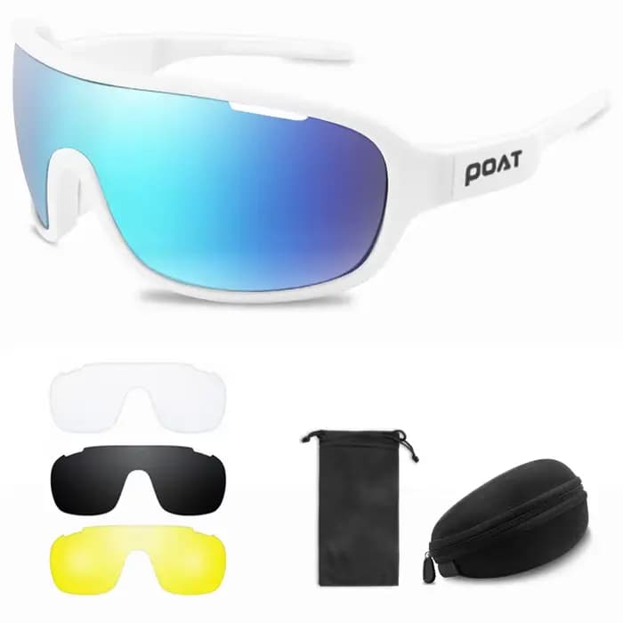 POAT 4 lentilles lunettes de cyclisme UV400 lunettes de sport de plein air mode vélo vélo lunettes d