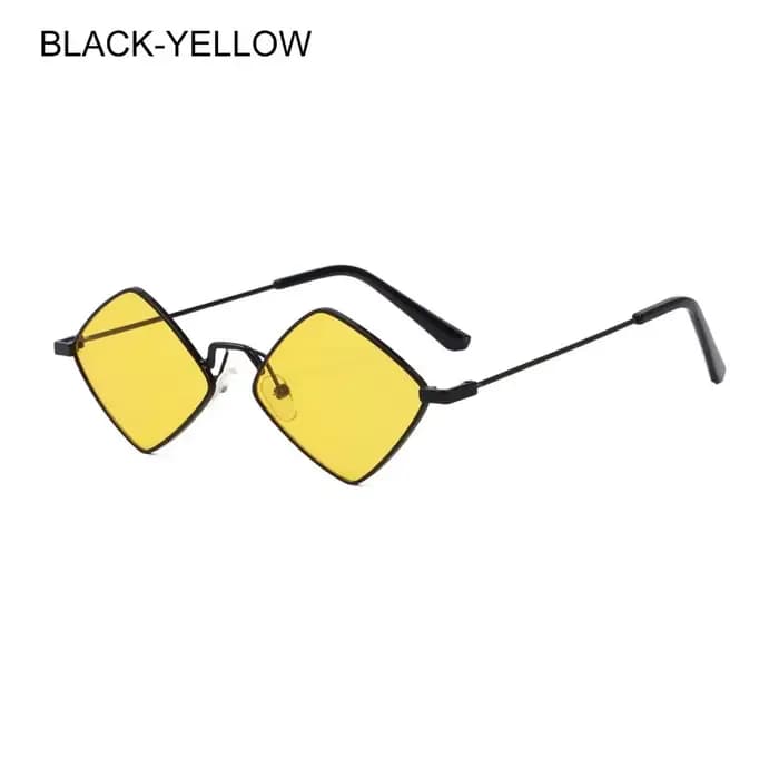 Hipster polygone femmes lunettes de soleil irrégulière Vintage petit cadre losange dames lunettes de