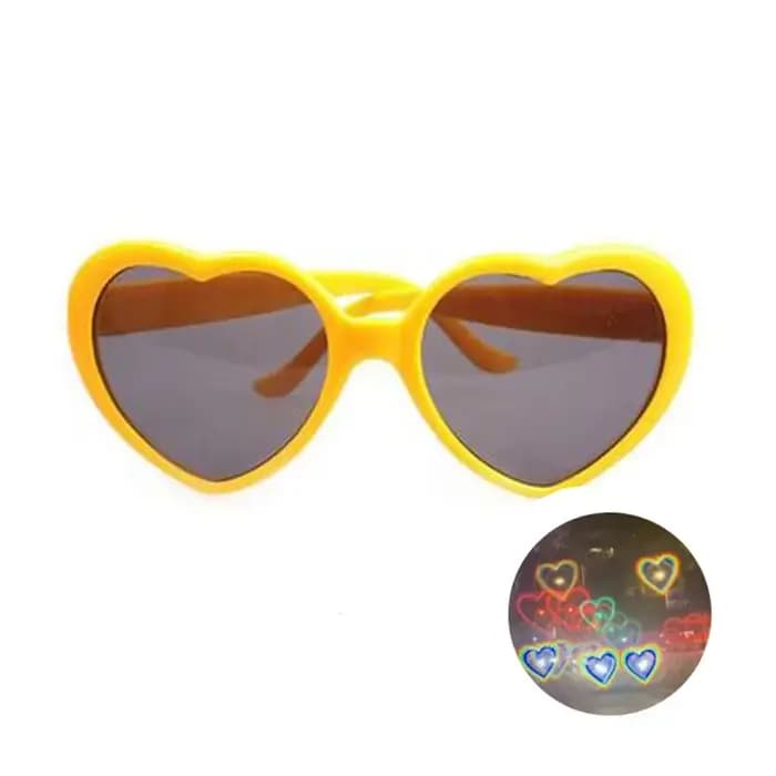 Lunettes à effets en forme de cœur d'amour pour femmes, lunettes de diffraction, lunettes de soleil