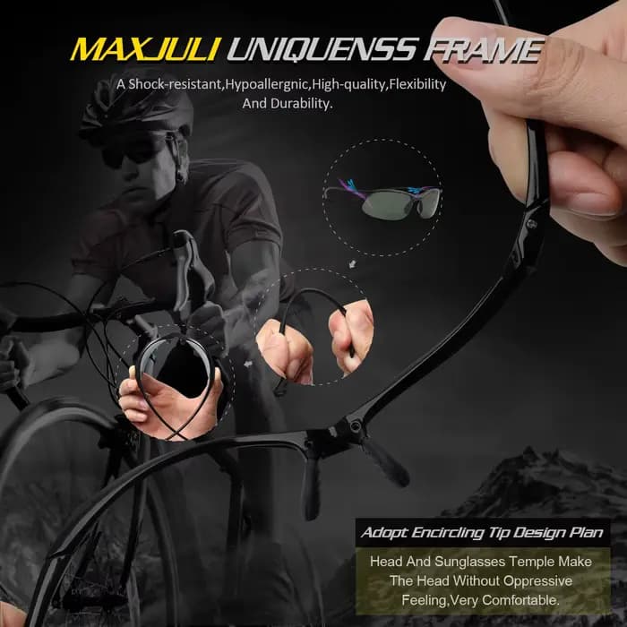 Jcorde I-Lunettes de soleil de sport polarisées pour hommes et femmes, Tr90, cadre incassable, cours