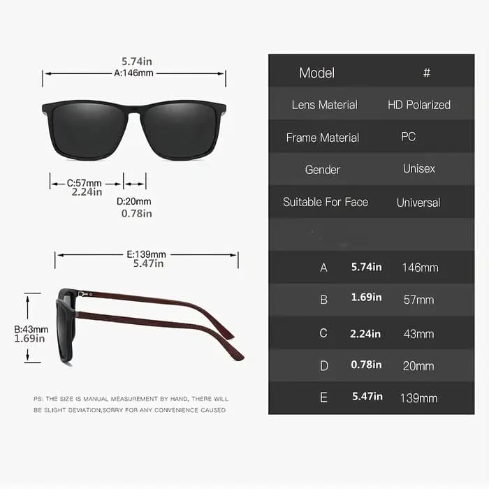 Lunettes de soleil de sport pour hommes, polarisées, confortables, carrées, légères, accessoire avec