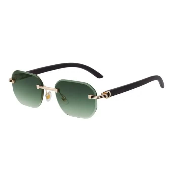 Lunettes de soleil sans monture effet bois, légères et tendance, pour la protection de la vue, multi