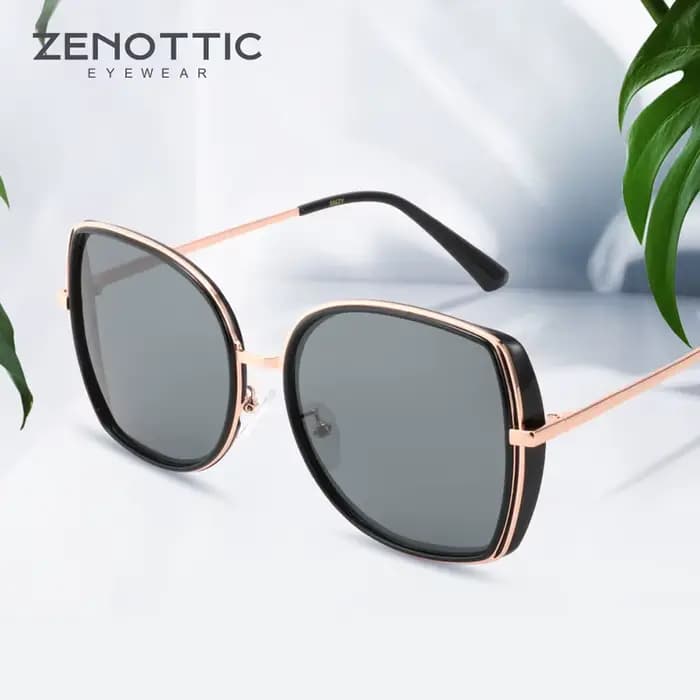 ZENOTTIC – lunettes de soleil polarisées papillon pour femmes, surdimensionnées, monture métallique