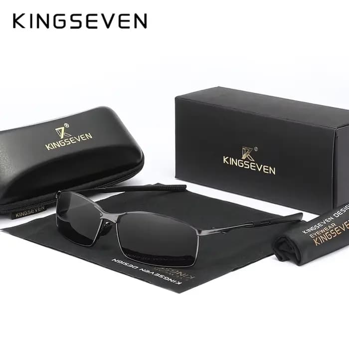 KINGSEVEN mode alliage cadre lunettes de soleil hommes UV400 polarisé rectangulaire lunettes de cycl