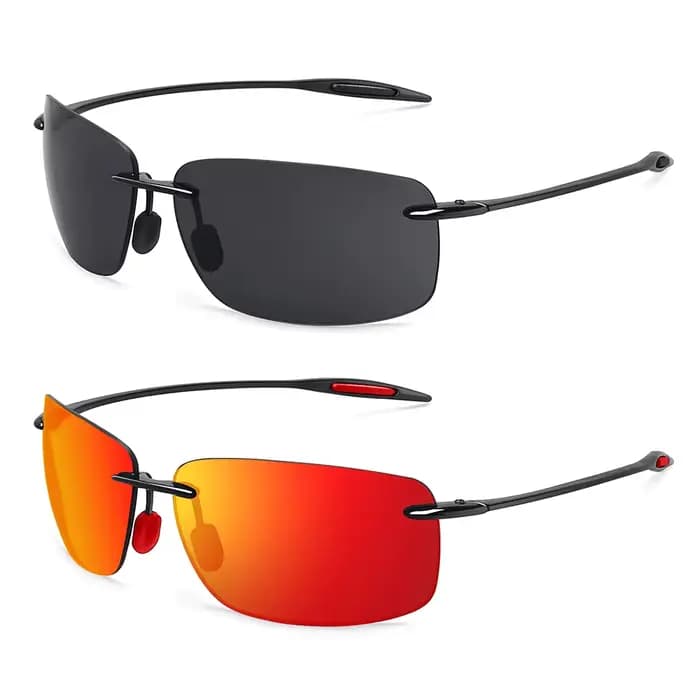 JULI The Matrix classique sport sans monture lunettes de soleil hommes Orange mâle conduite Rectangl