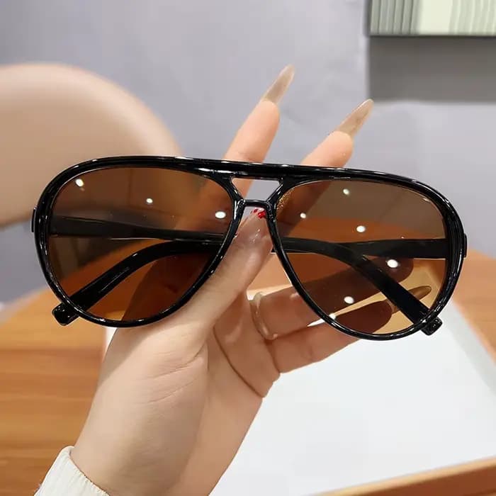 Lunettes de soleil tendance à Double faisceau pour femmes, marque de luxe de styliste, grande montur