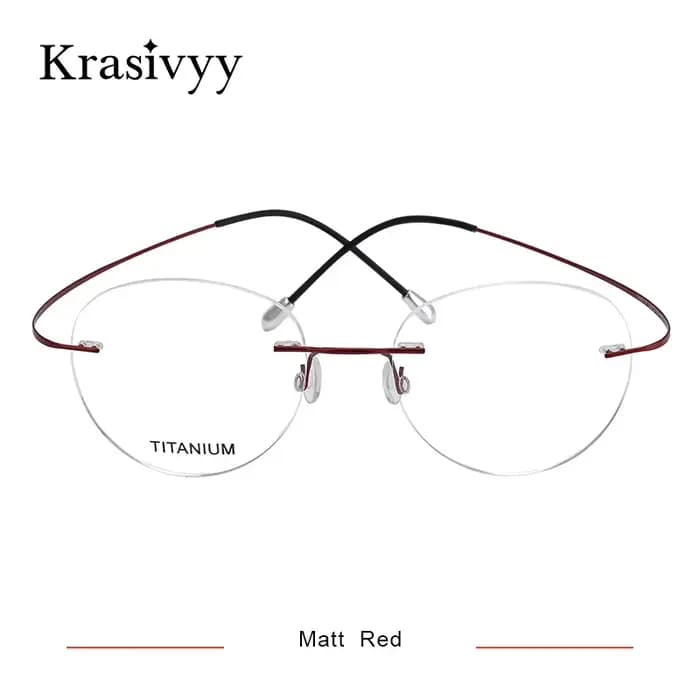 Krasivyy rond sans monture lunettes cadre hommes ultraléger myopie Prescription lunettes femmes Vint