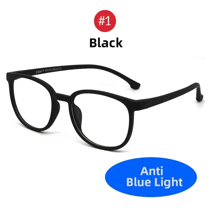 Lunettes anti-lumière bleue pour filles 2026, verres filtrants ronds pour enfants, monture TR90 mate