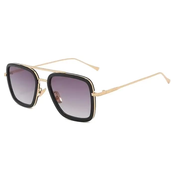 Steam Punk Tony Stark lunettes De soleil hommes femmes mode carré conduite lunettes unisexe métal ca