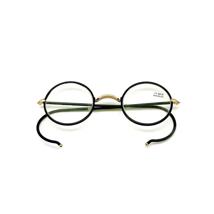 Lunettes de lecture rétro, monture ronde en métal + lecteur de poche portable 1.0 à + 3.5