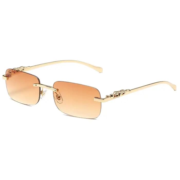 Lunettes de soleil carrées sans monture, lunettes de soleil à bord coupé, nuances de créateurs de mo