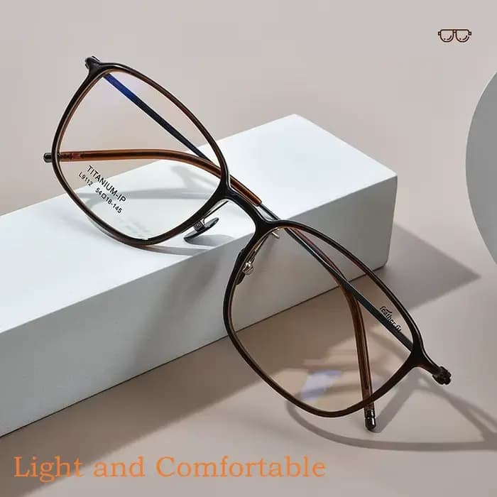 YIMARUILI Ultra-léger mode TR90 lunettes hommes pur titane décoration rétro rond optique Prescriptio