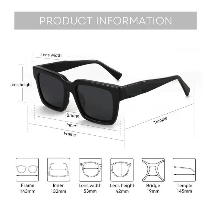ZENOTTIC 2026 Lunettes de soleil polarisées carrées rétro unisexes, style vintage tendance, protecti