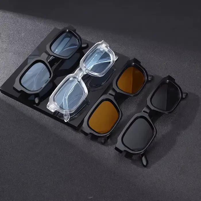 4pcsNew hommes Vintage Rectangle cadre lunettes de soleil mode rétro lunettes de soleil marque de lu