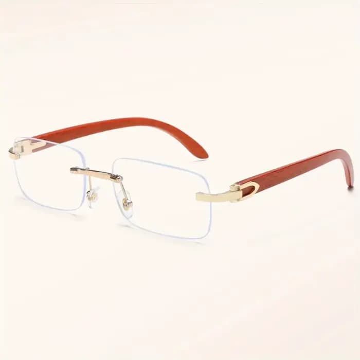 Lunettes à jambes plates en Grain de bois, avec lumière plate rétro en bois et monture Anti-lumière