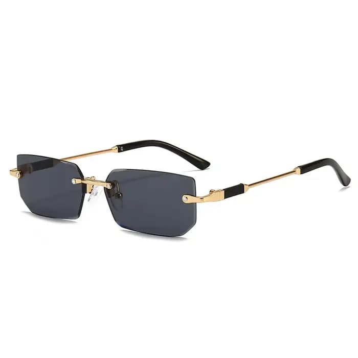 Lunettes de soleil sans monture à la mode pour hommes et femmes, design de luxe, monture rectangulai