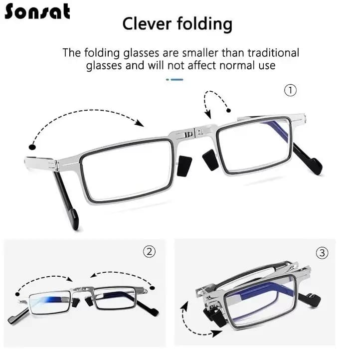 Lunettes de lecture pliantes rétro pour hommes/femmes, monture métallique, Anti-lumière bleue, avec