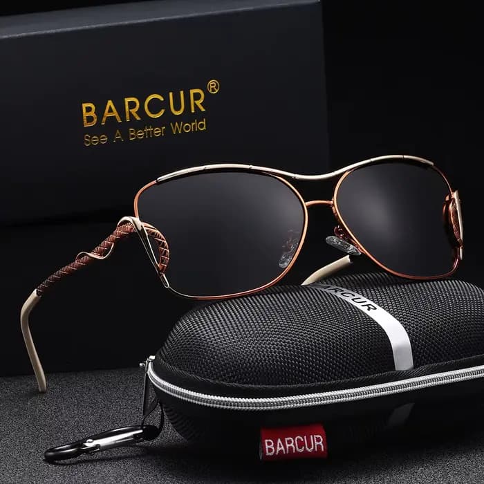 BARCUR-Lunettes de soleil polarisées vintage pour femmes, accessoires de marque à la mode, décontrac