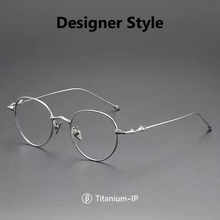 YIMARUILI Rétro Rond Titane Lunettes Cadre Hommes et Femmes Personnalisé Mode Lunettes Optiques cont