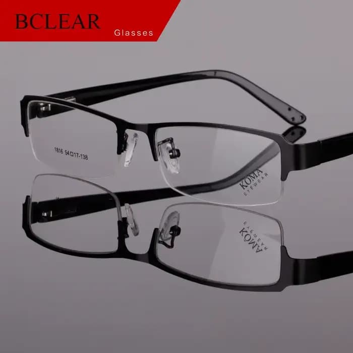 BCLEAR – cadre de lunettes en alliage à demi-bord classique pour hommes, marque de styliste, monture