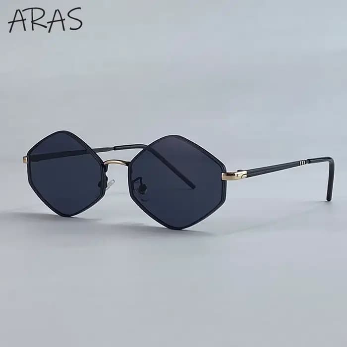 Lunettes de soleil punk hexagonales irrégulières pour femmes 2026 – Design de marque de luxe, montur