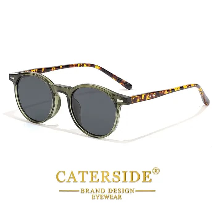 CATERSIDE – lunettes de soleil polarisées pour hommes et femmes, design à monture ronde, verres TAC,