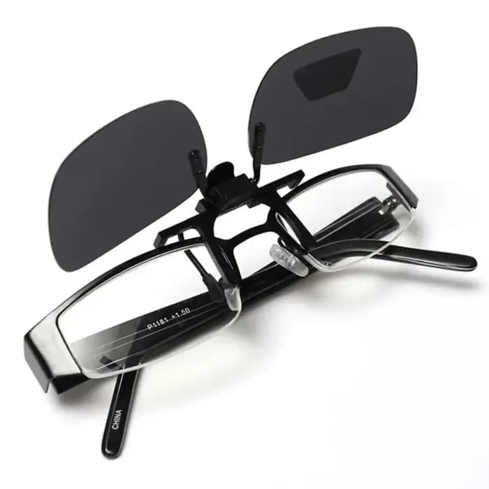Lunettes de soleil polarisées à lentilles grises, 4 couleurs, Clip rabattable UV 380, pour la condui