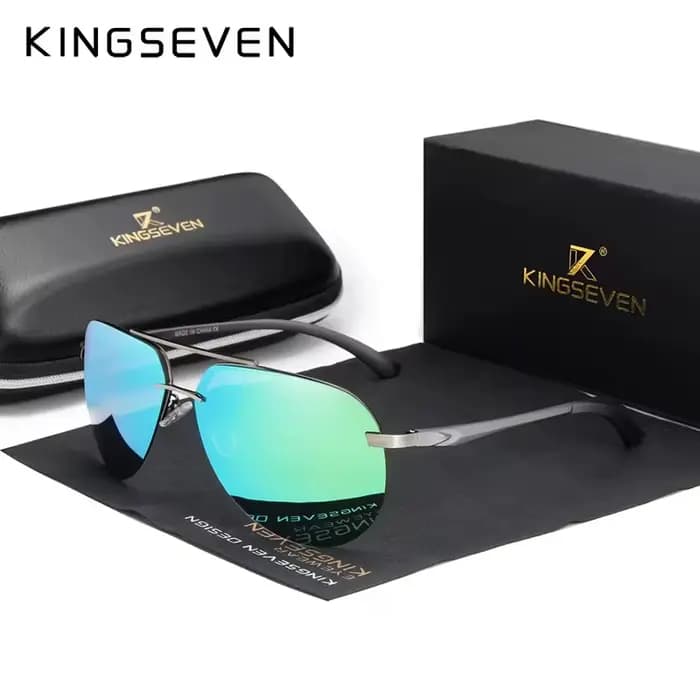 KINGSEVEN aluminium magnésium polarisé sans monture lentille lunettes de soleil pour hommes haute dé