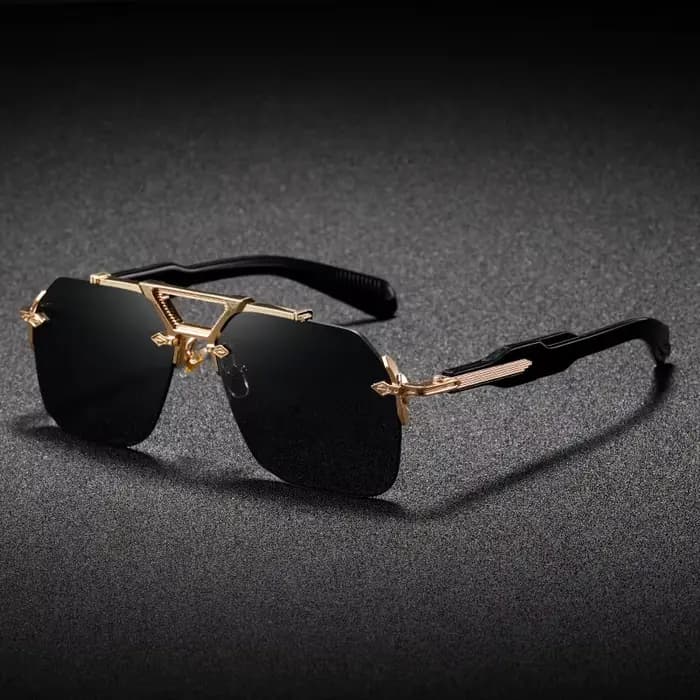 Marque de luxe classique carré sans monture lunettes de soleil hommes femmes rétro Vintage Punk lune