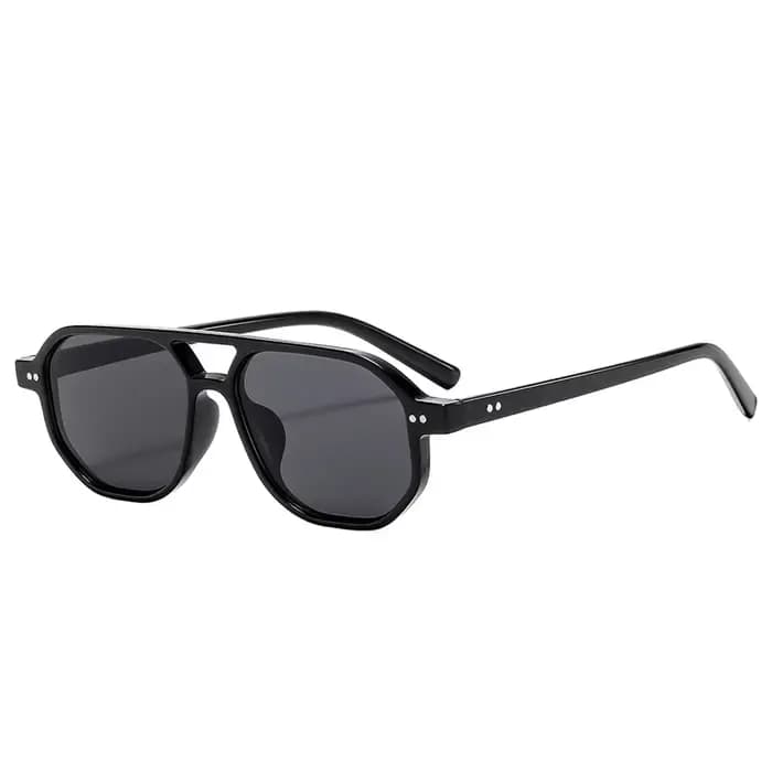 SO & EI Vintage Double ponts polygone carré femmes lunettes de soleil mode Rivets hommes clair océan
