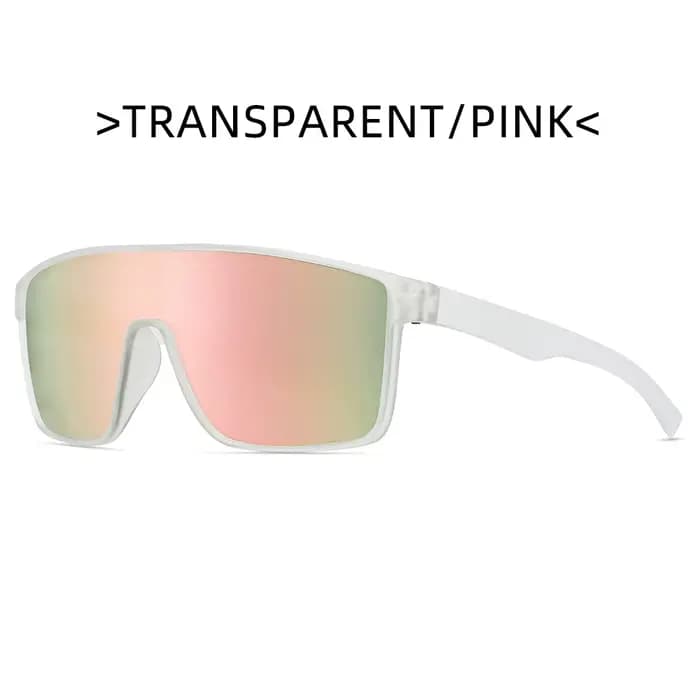 Lunettes de soleil de sport colorées pour la plage en plein air, verres monobloc unisexes adaptés au