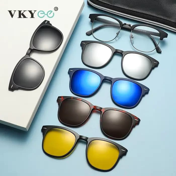 VKYEE lunettes de soleil de mode lunettes à clipser magnétiques demi-monture hommes et femmes lunett