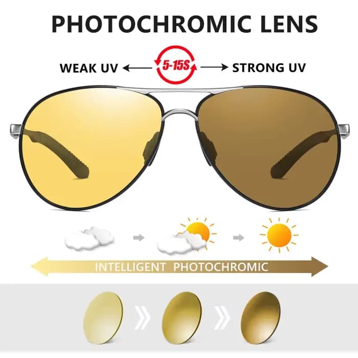 LIOUMO Top qualité luxe Design pilote lunettes de soleil photochromique polarisé Vision nocturne con