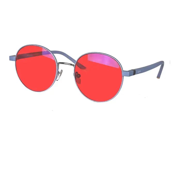 SHINU lentille rouge Anti lumière bleue lunettes d'ordinateur cadre rond femmes lentille Orange lune