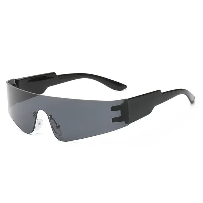 Future une pièce Y2K lunettes de soleil sans monture femmes rétro lunettes de soleil miroir Punk lun