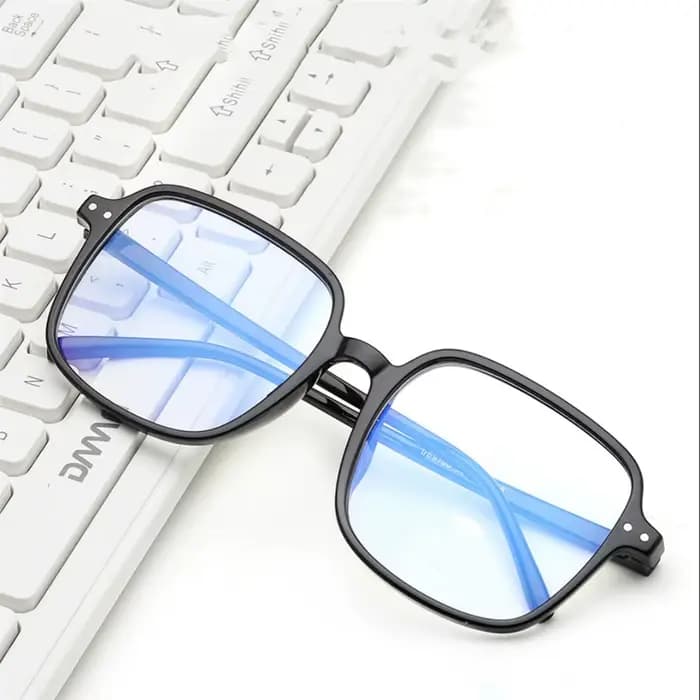 KLASSNUM femmes Anti-lumière bleue lunettes surdimensionné carré Ultra-léger Transparent lunettes d'