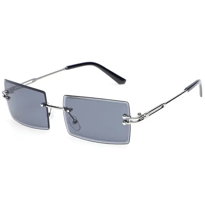 Lunettes de soleil sans monture en métal pour femmes et hommes, monture carrée, ultralégères, protec
