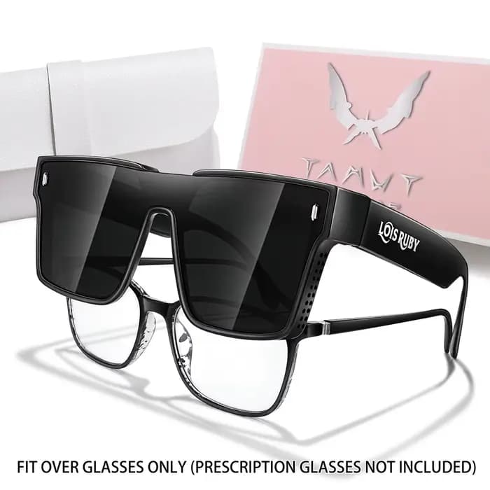 Lunettes de soleil carrées surdimensionnées pour hommes, adaptées aux verres myopes, pour vêtements