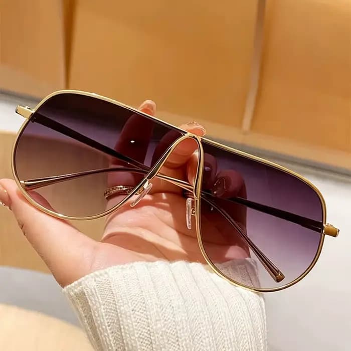 Lunettes de soleil unisexes de style aviateur avec verres dégradés de haute qualité, lunettes de sol