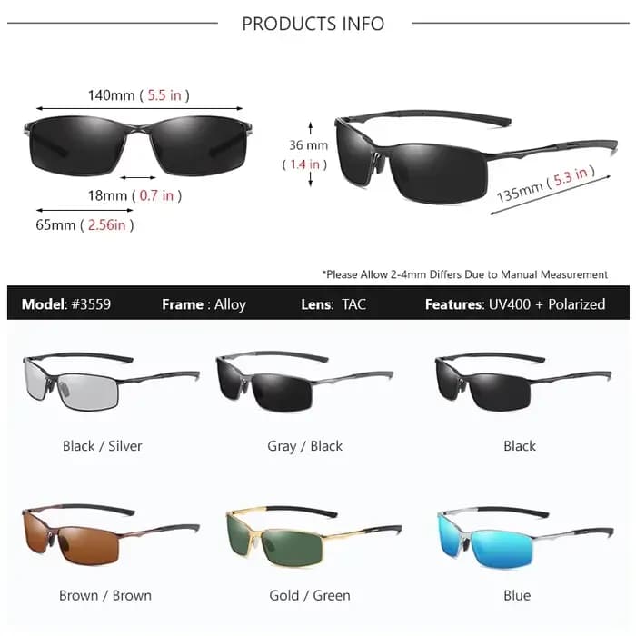 AOWEAR marque UV400 lunettes de soleil polarisées hommes femmes classique HD conduite en plein air l